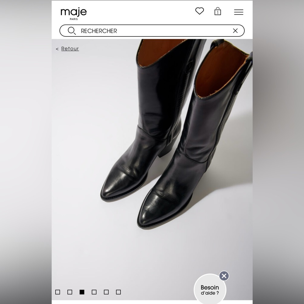 Maje leather western boots size EUR39